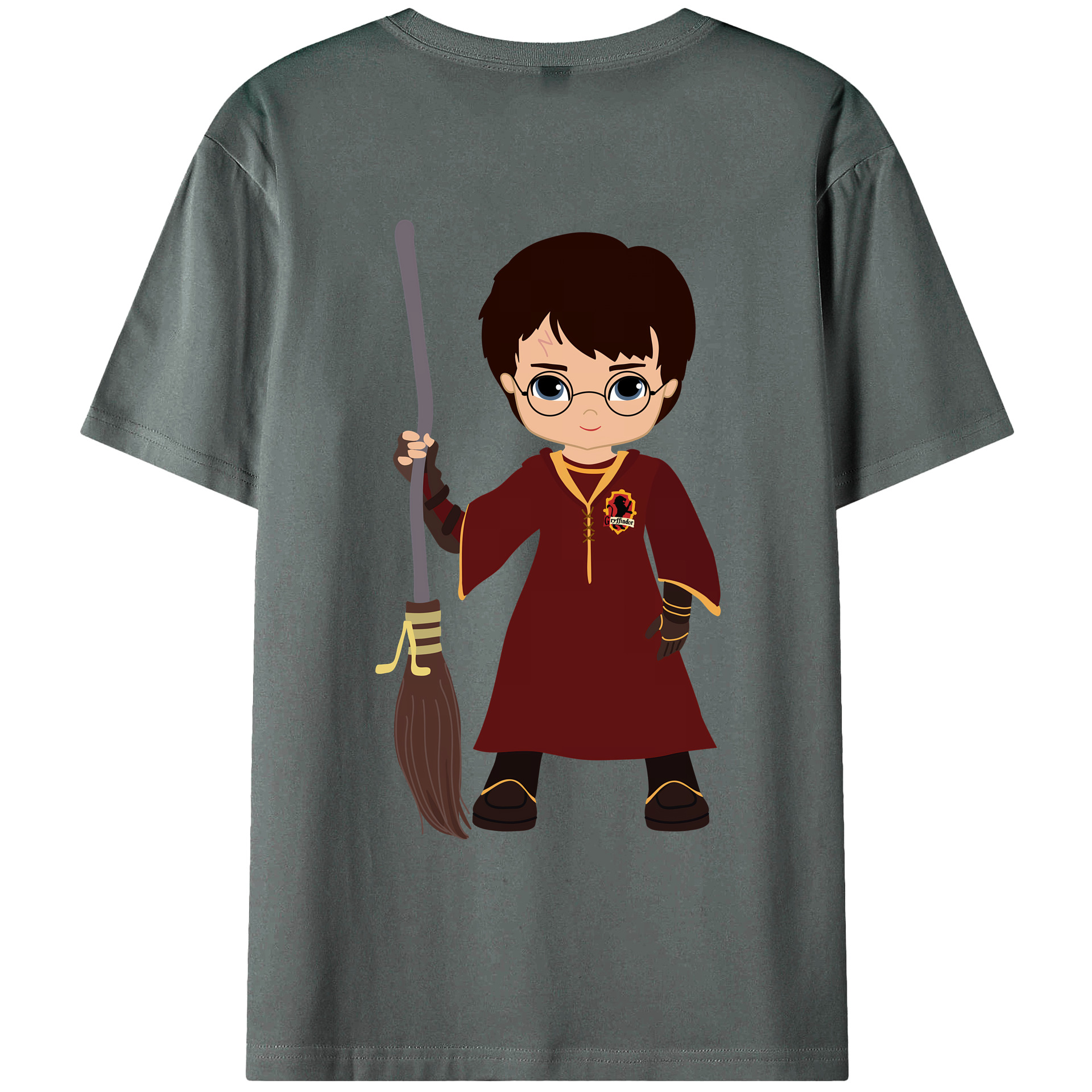 （画像用） Harry Potter ハリー・ポッターシリーズ 綿100％ メンズ半袖Tシャツ（バックプリント） 通気性